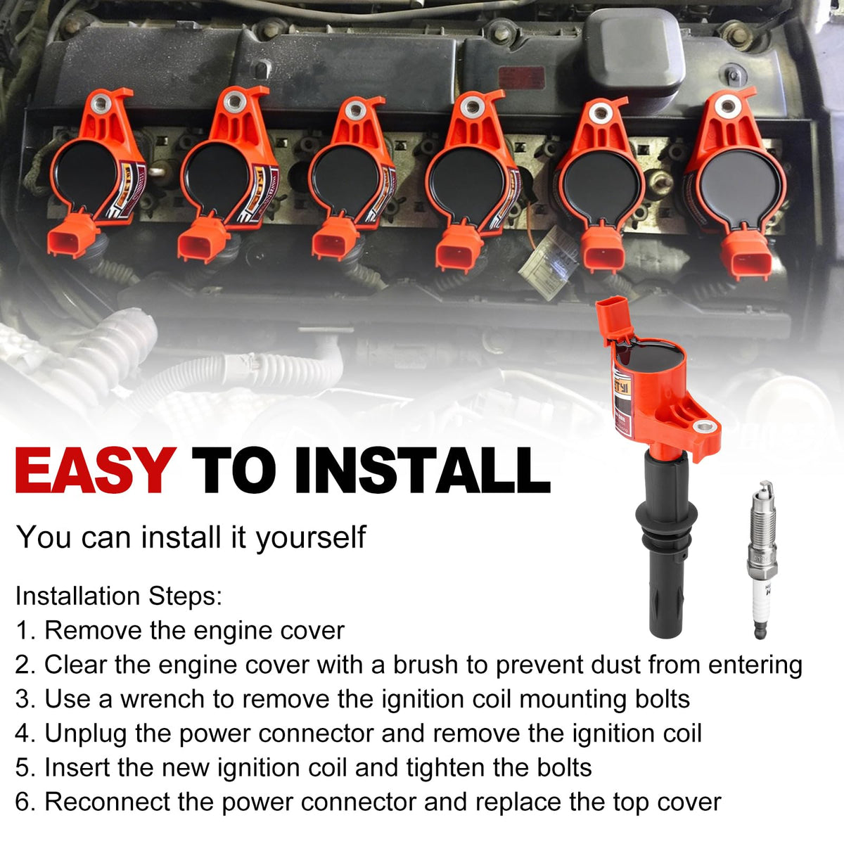 DETYI kit installed on engine showing direct-fit replacement advantage