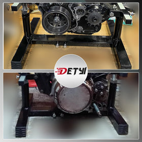 DETYI product label and hardware kit showing included parts for quick assembly