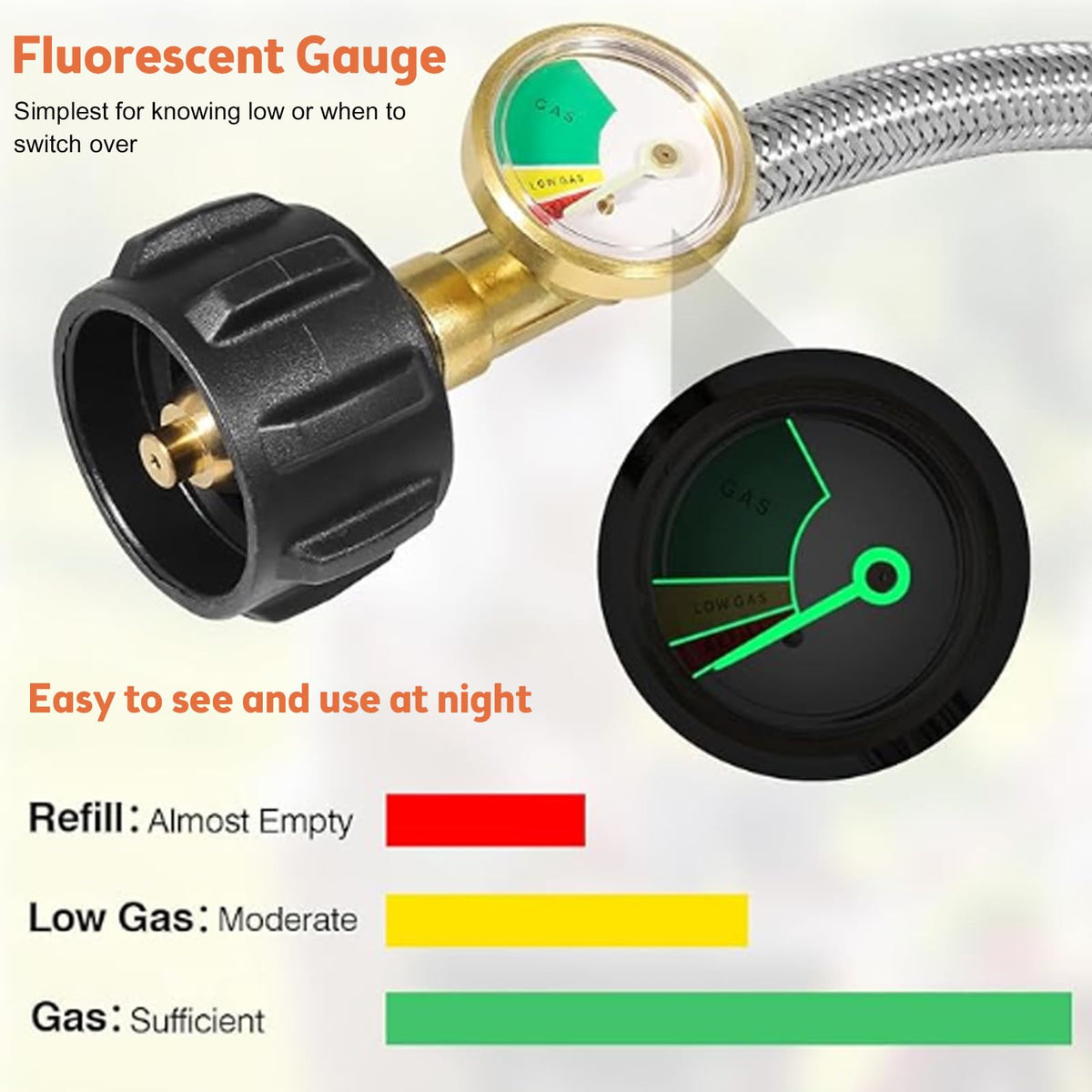 Deuovht hose installed on an RV regulator showing practical connection and safety