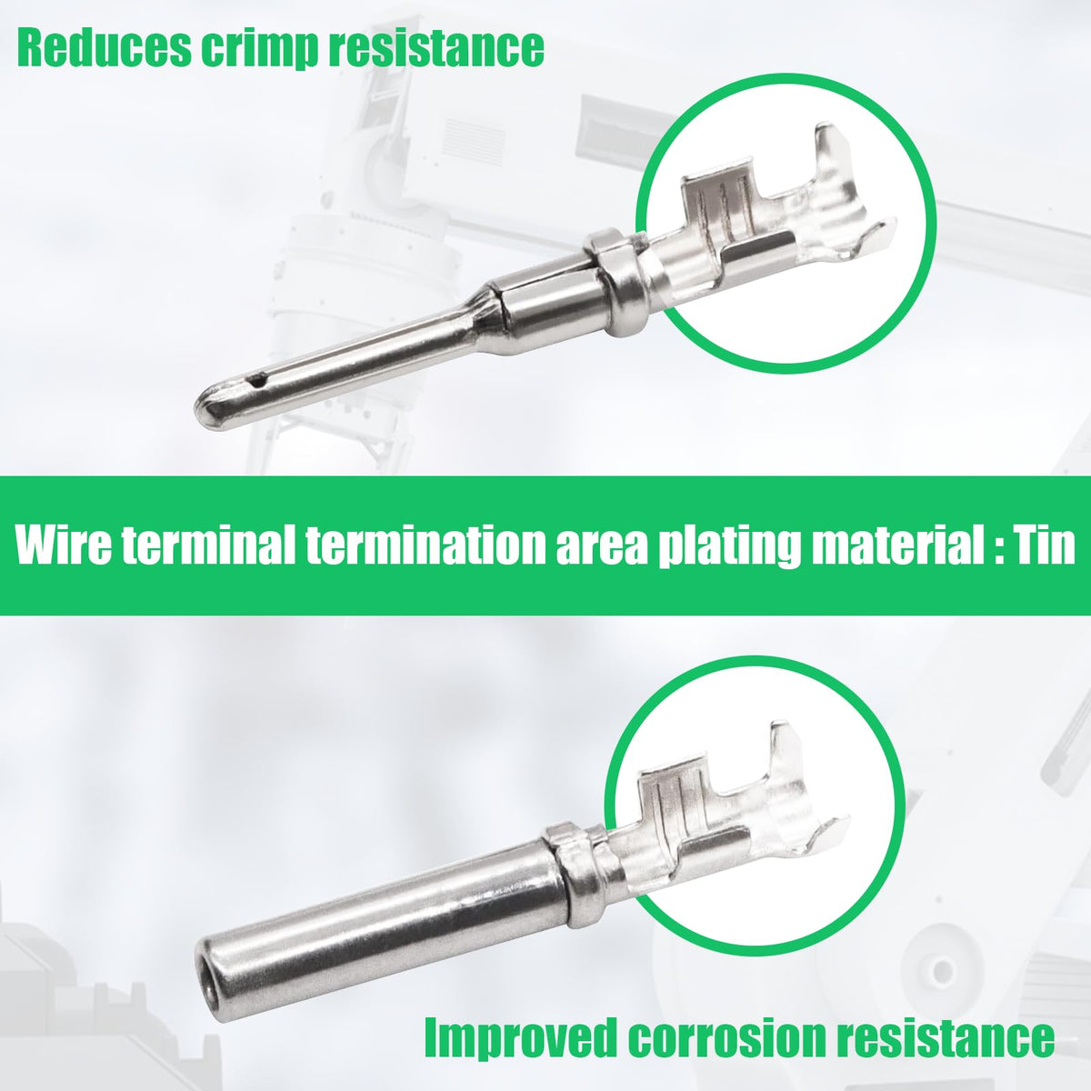 Deutusacc seal plugs and terminals arranged to show included waterproofing parts