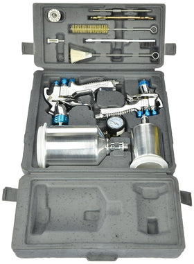 DeVilbiss StartingLine front view showing both spray guns and benefit of dual-use versatility