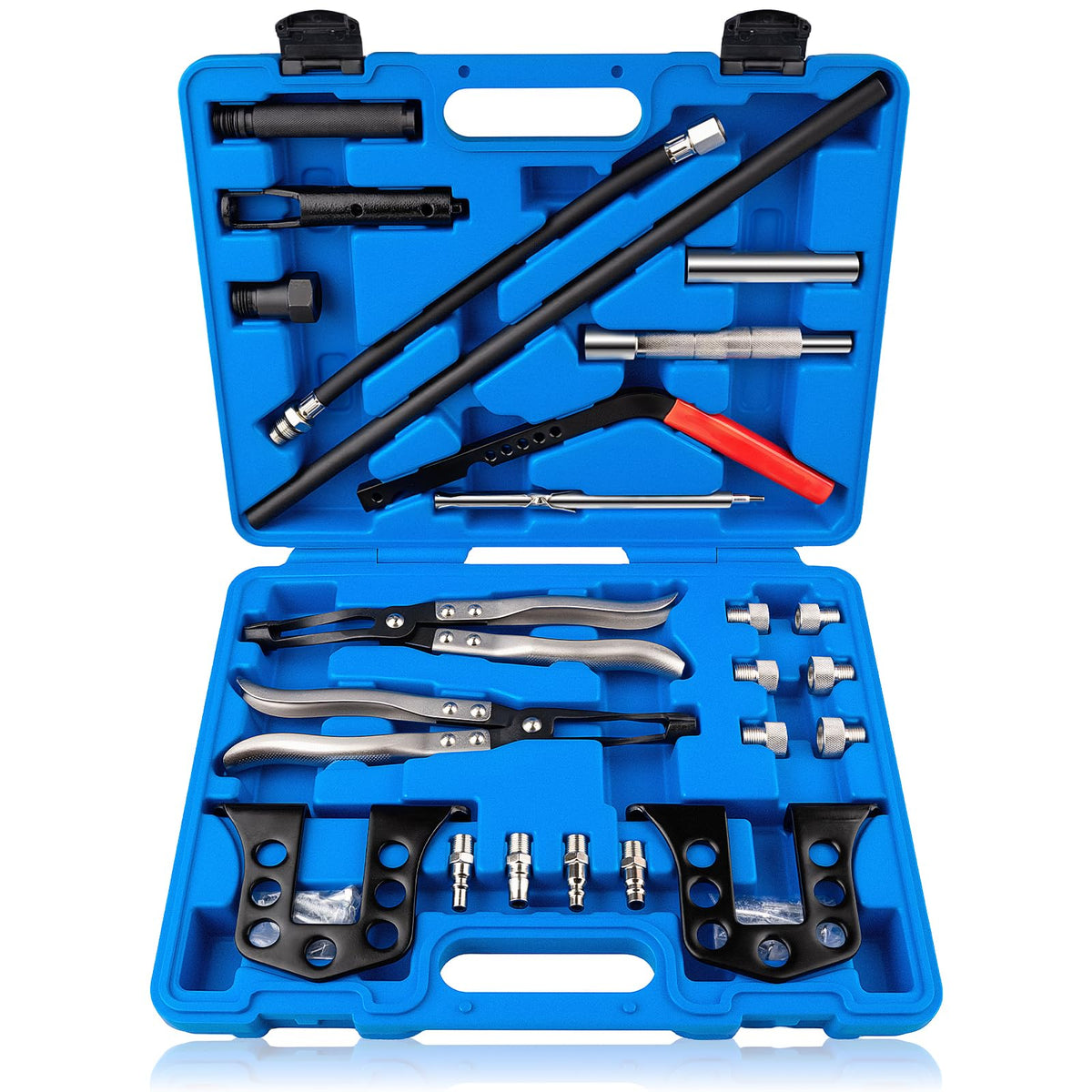 Devvicoo front packaging showing complete compressor kit and case, promotes organized transport