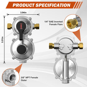 Size comparison of Devvicoo regulator next to common tools showing compact design