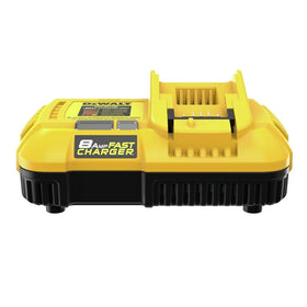 DEWALT DCB118R wall-mounted on jobsite keeping batteries organized and accessible