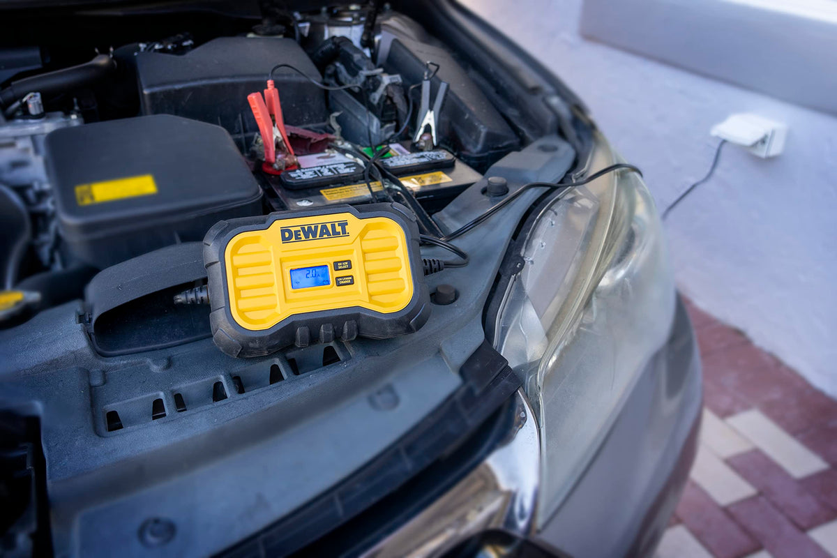 DEWALT DXAEC10 next to a tape measure showing compact size for convenient storage