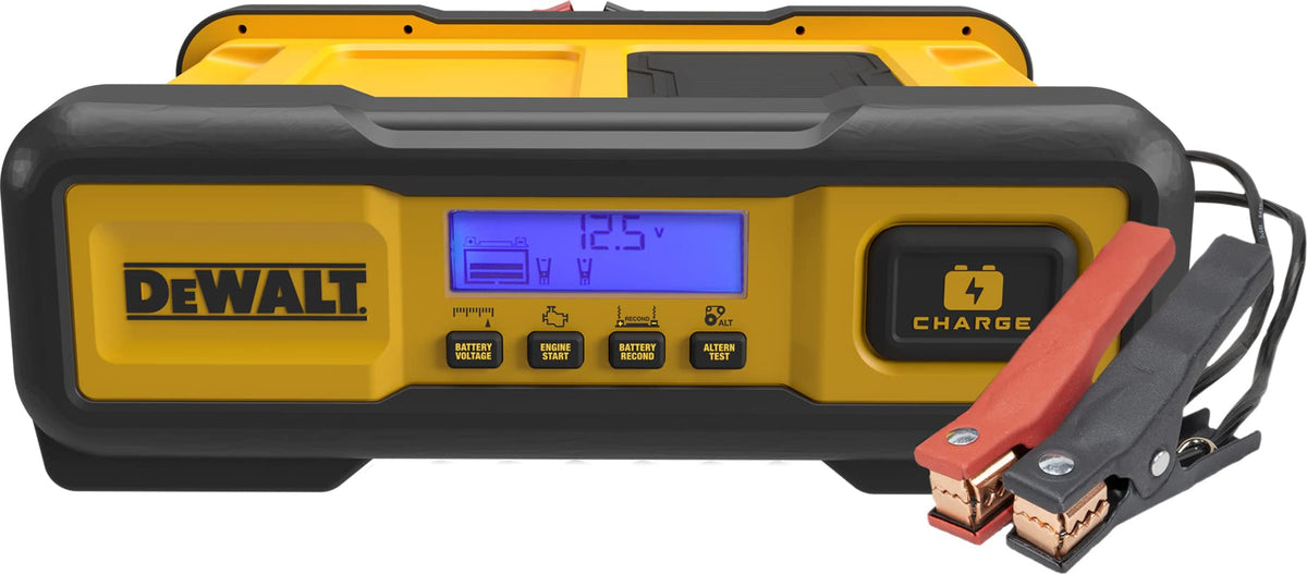 DeWalt DXAEC100 front panel showing controls and ports for quick identification and use