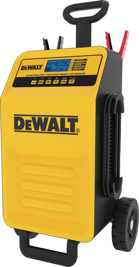 DeWalt DXAEC200 front view showing wheeled chassis and handle for easy transport