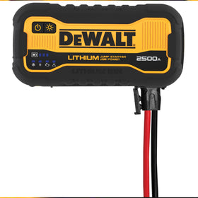 DEWALT DXAELJ25 front view showing compact unit and LED light for quick starts