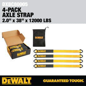 DEWALT four straps and storage bag organized for quick transport and storage