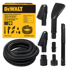 DEWALT full kit front packaging showing all eight accessories and benefits