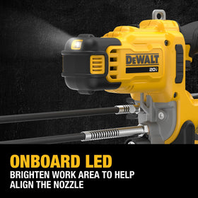 DEWALT grease gun battery and charger included for immediate runtime