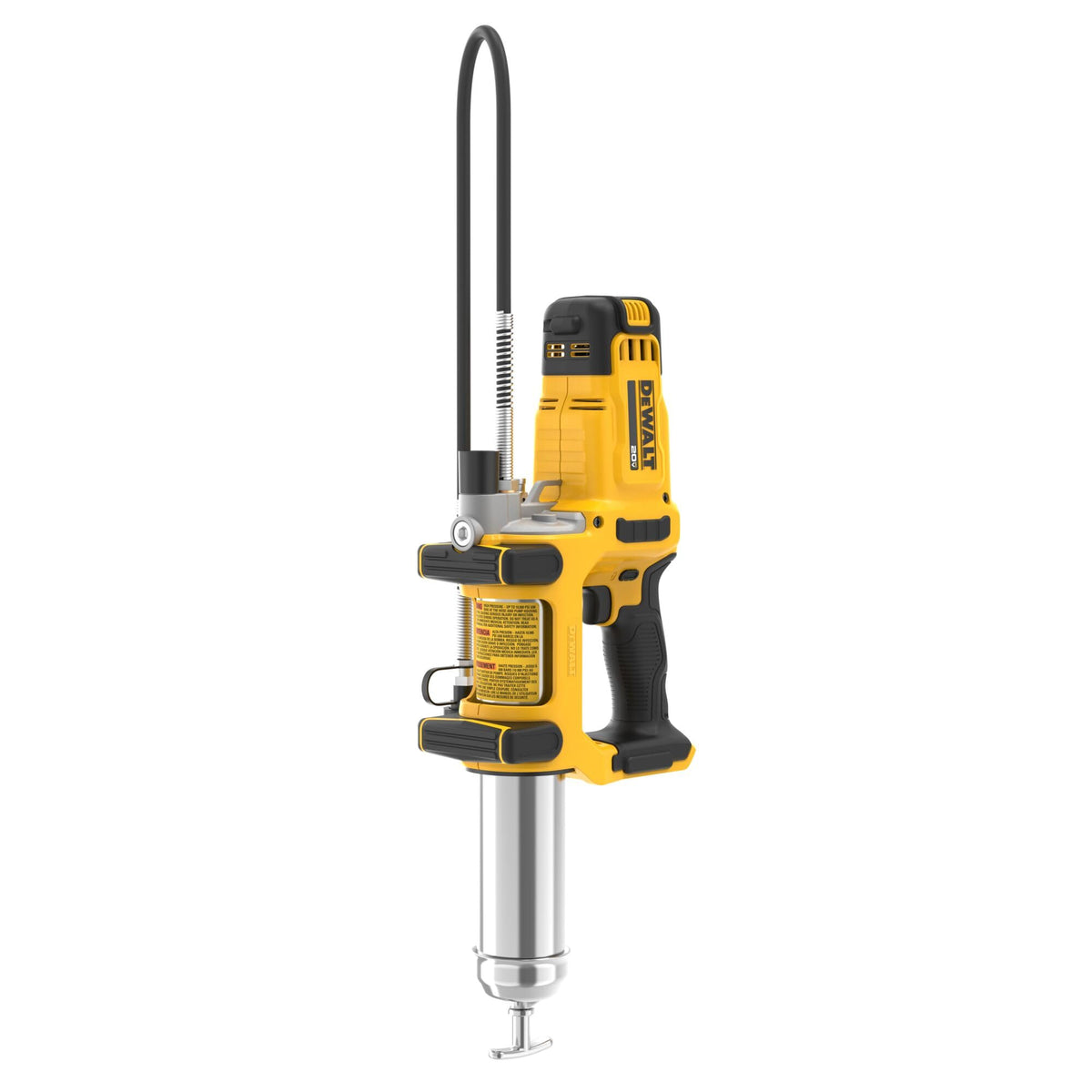 DEWALT in-use on tractor demonstrating access to hard-to-reach fittings