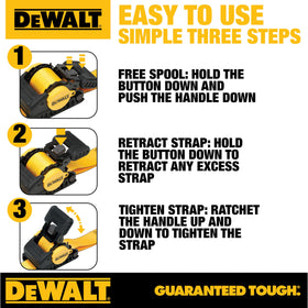 DEWALT padded ergonomic handle close-up showing comfortable controlled ratcheting