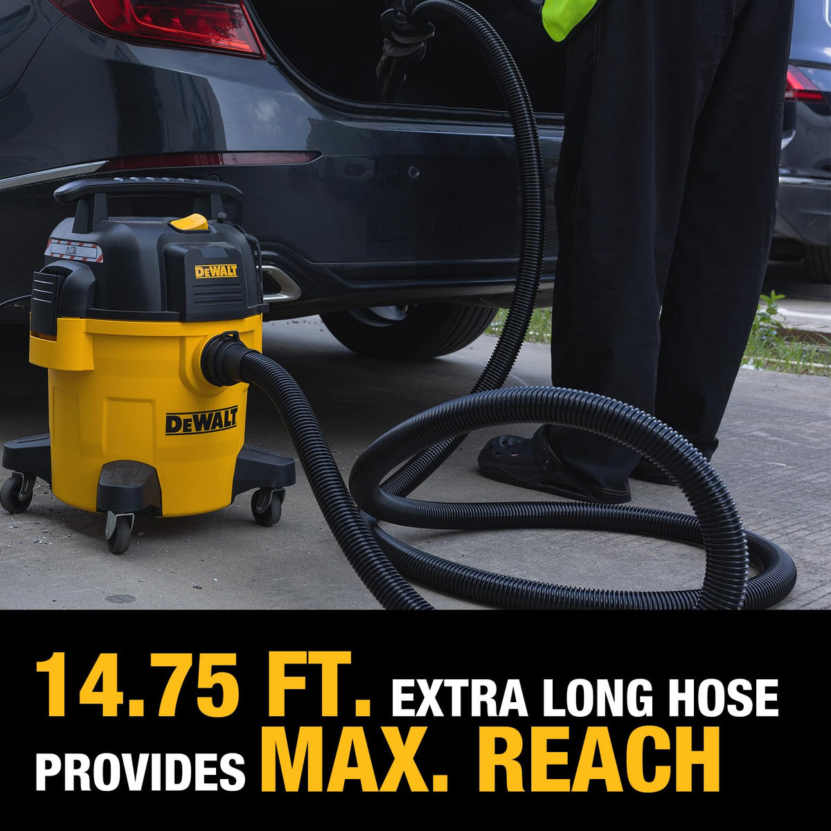 DEWALT soft bristle brush cleaning dashboard gently protecting surfaces