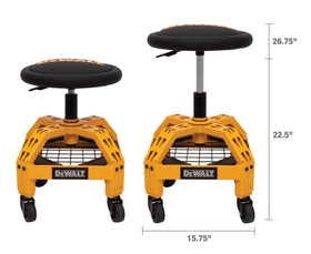 DEWALT powder-coated frame close-up showing industrial finish that resists rust and chipping