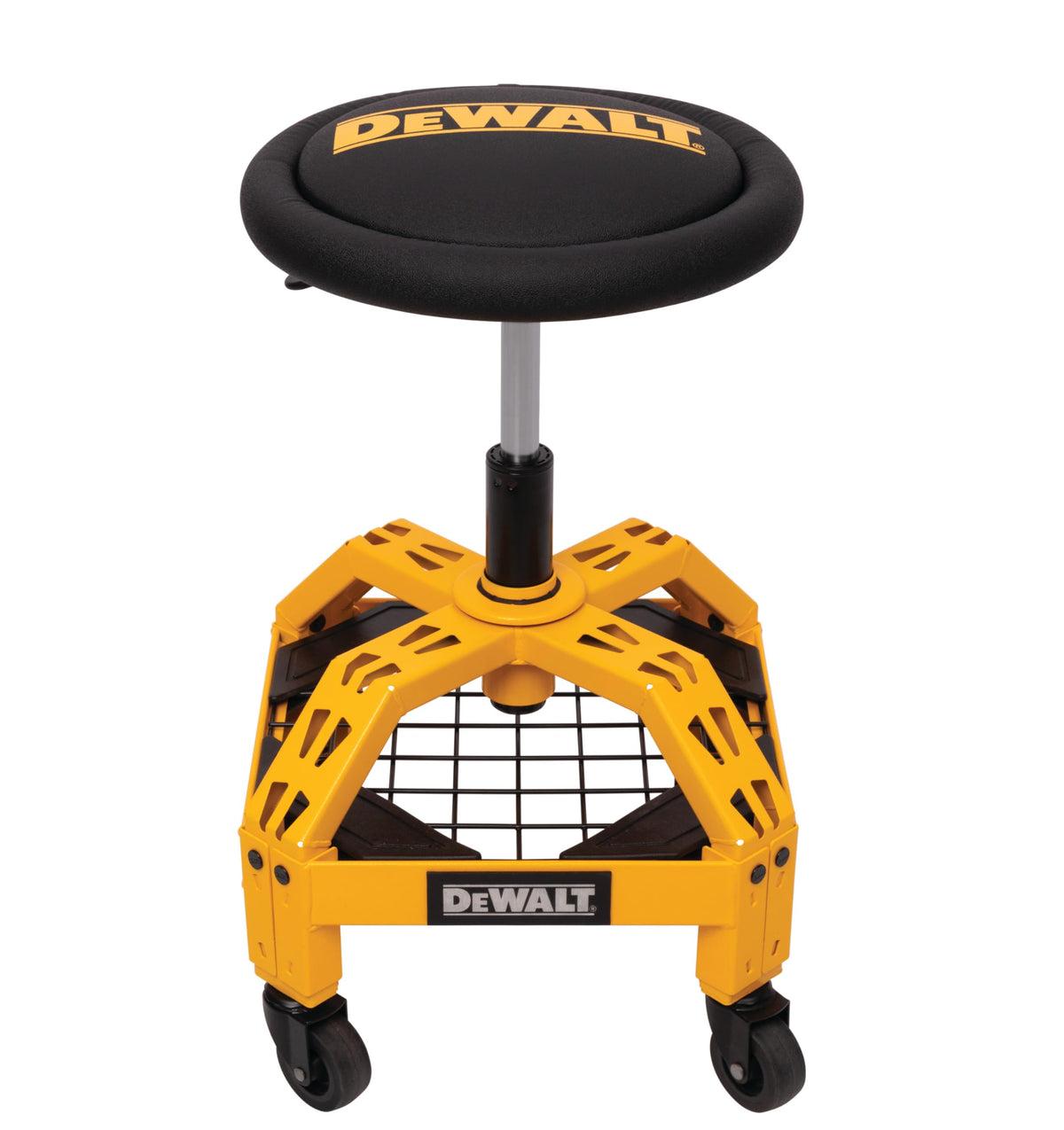DEWALT pneumatic cylinder detail demonstrating smooth height changes for precise seating