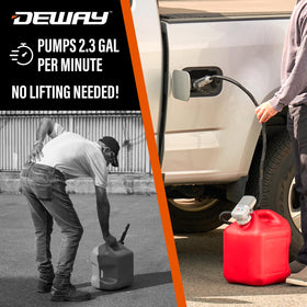 DEWAY adapters set displayed to show compatibility with common gas cans
