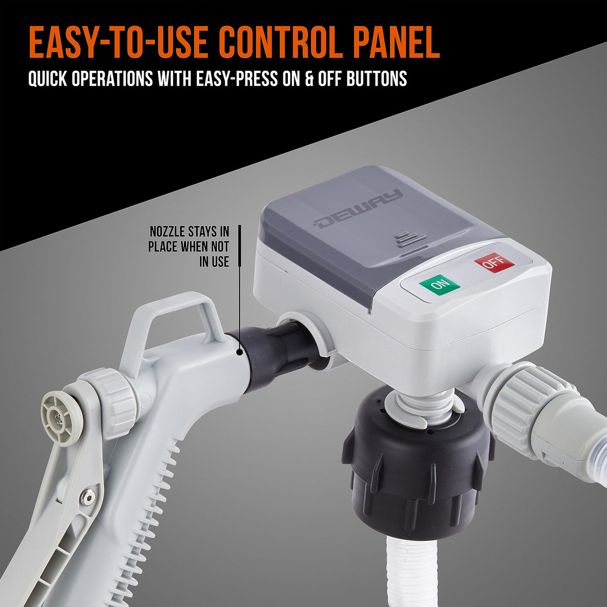 DEWAY three adapter sizes displayed for universal gas can fit and no-spill connection