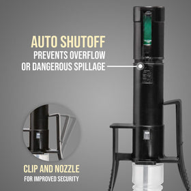 DEWAY close-up of auto-stop sensor that prevents overflows and alerts user for safer fills