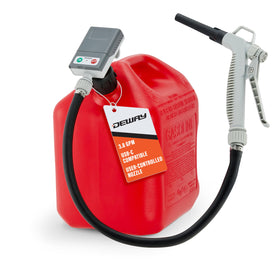 DEWAY pump front view showing nozzle and hose, practical portability benefit