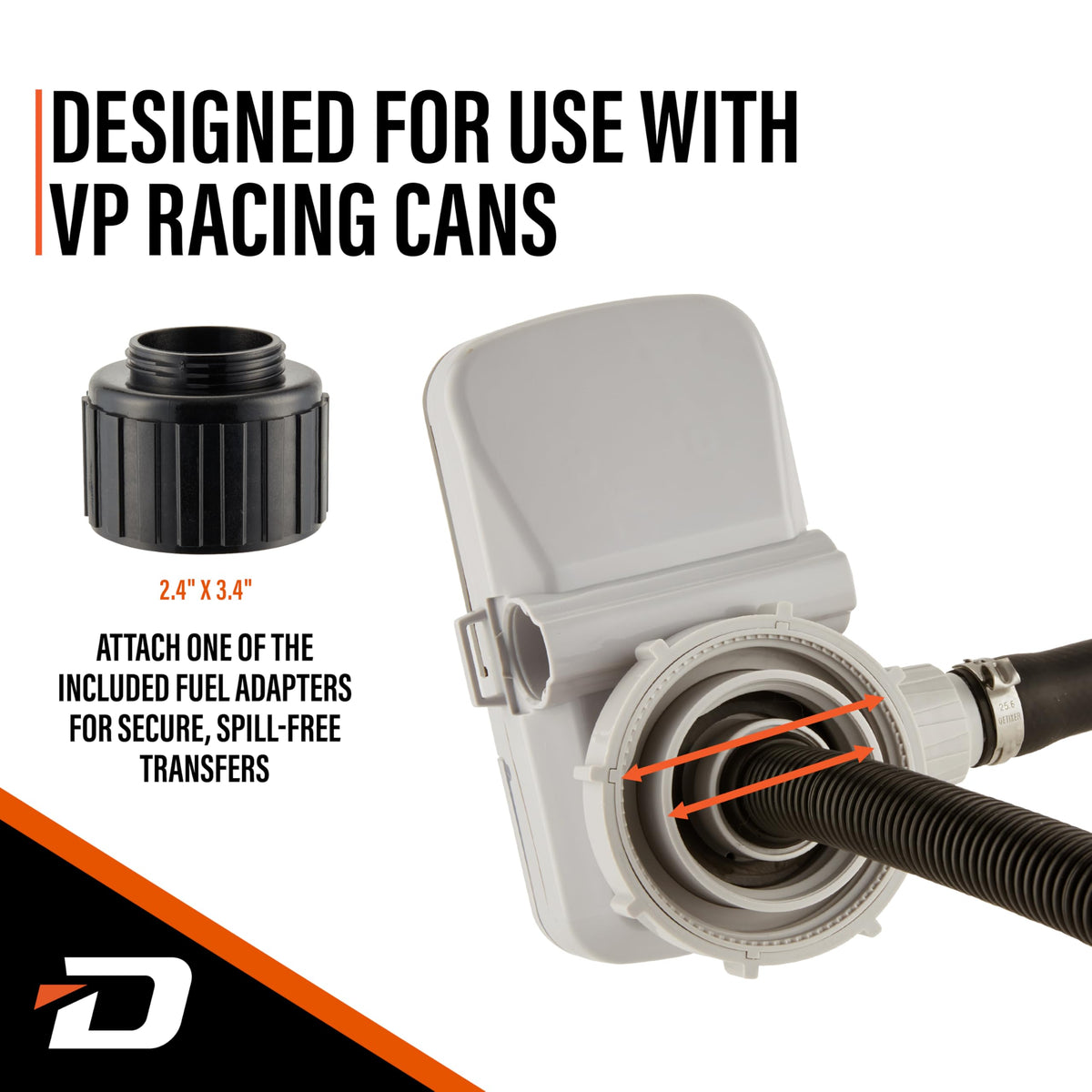 DEWAY pump 22-inch intake tube inserted in gas can for deep siphoning