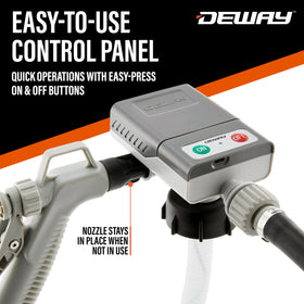 DEWAY refueling an ATV and lawnmower, versatile outdoor utility shown