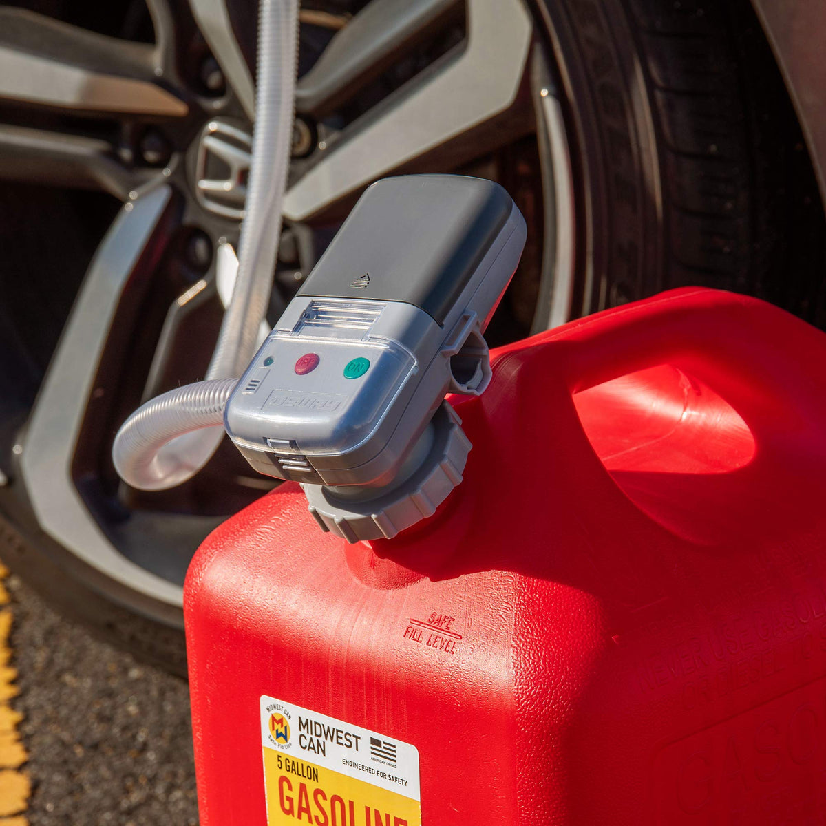 DEWAY WAYPUMP09 beside a boat fuel fill port for convenient marine refueling