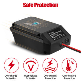 DEWDYS mounted on Milwaukee M18 battery powering devices on-site