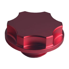 DEWHEL front view red billet cap shows clean finish and durable upgrade