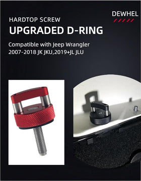 DEWHEL screws installed on Jeep hard top demonstrating secure fit and convenience