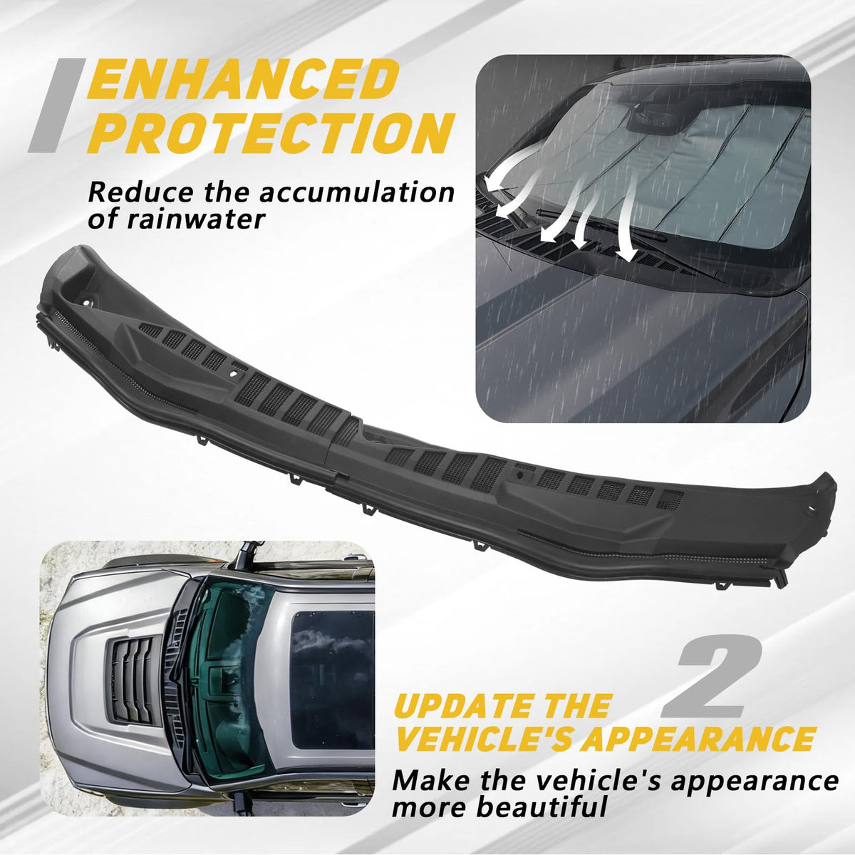 DEWHONETE installed on Ford Super Duty windshield base protecting wiper components