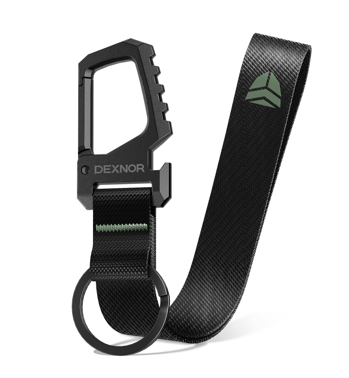Dexnor carabiner front view showing durable design and secure clip benefit