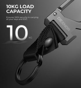 Dexnor keyring holding multiple keys showing strong load capacity