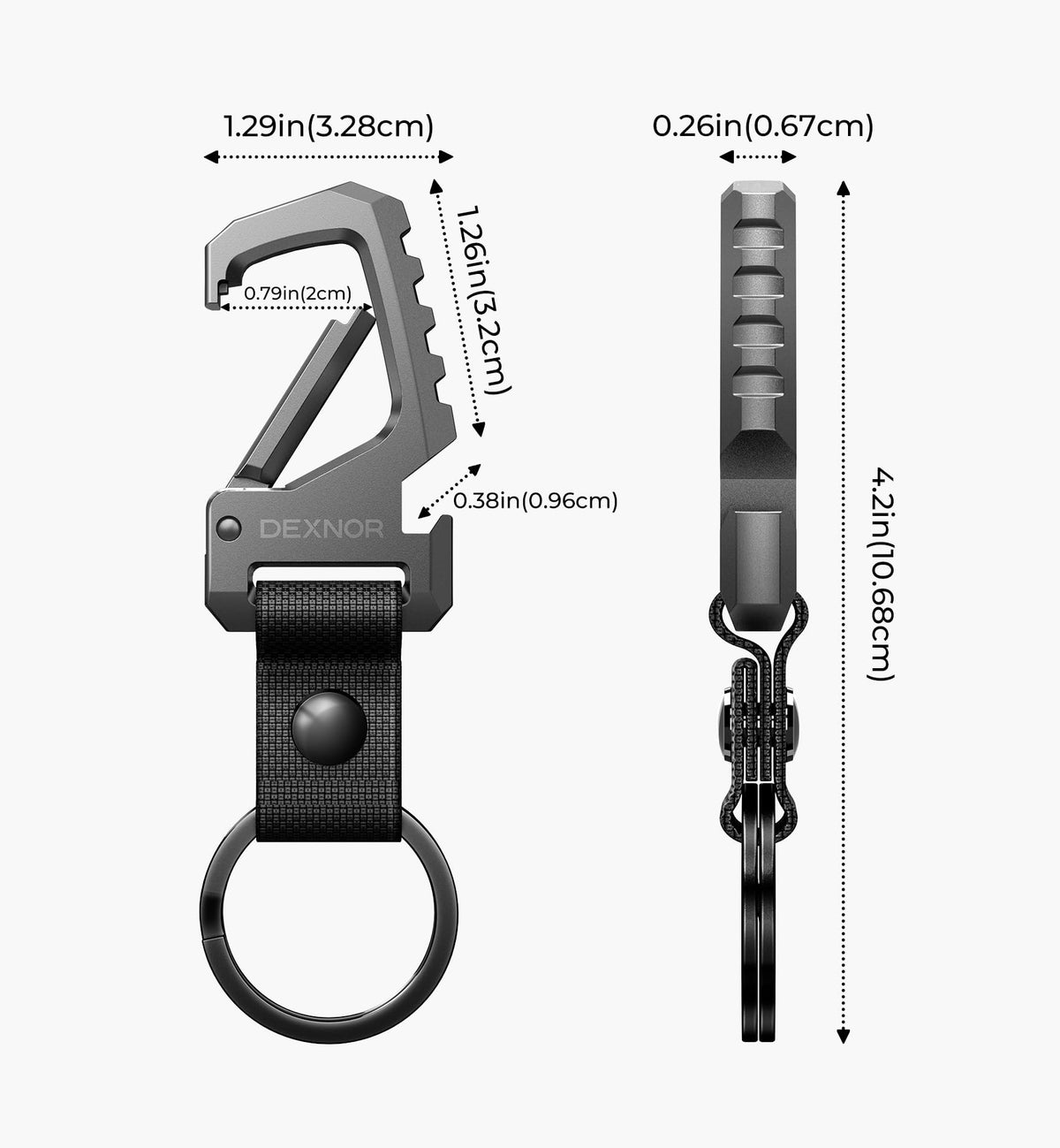Dexnor next to a coin showing compact size and pocket-friendly benefit