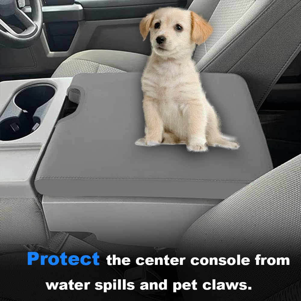 DEYTOP console cover in use with driver resting arm for added comfort