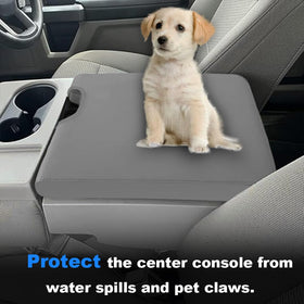 DEYTOP console cover in use with driver resting arm for added comfort