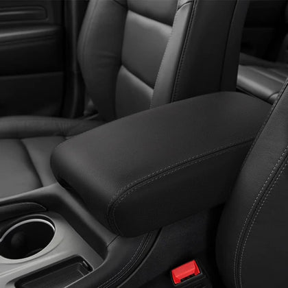 DEYTOP armrest cover front top view shows full console protection and sleek appearance