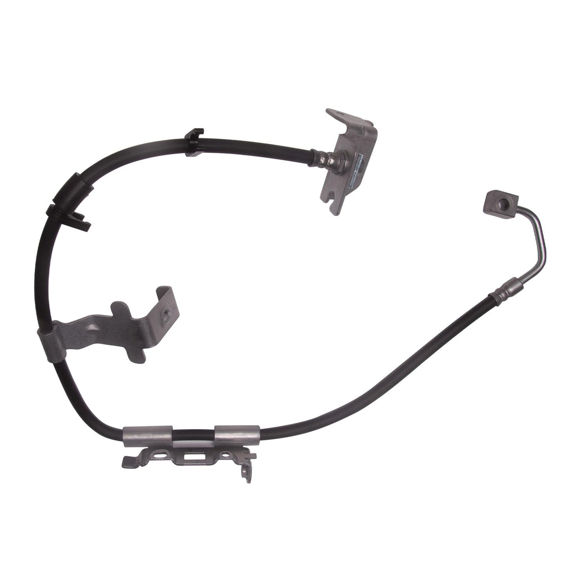 Dynamic Friction Company front left brake hose front view showing correct fittings and fitment benefits