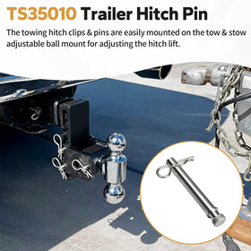 Dfnidy clip detail showing stainless retention clip for secure hitch locking