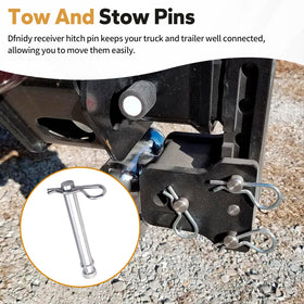 Dfnidy pin in use on a tow vehicle illustrating dependable towing connection