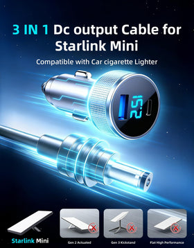 DFPEB close-up of the 10ft Starlink Mini cable highlighting flexible reach