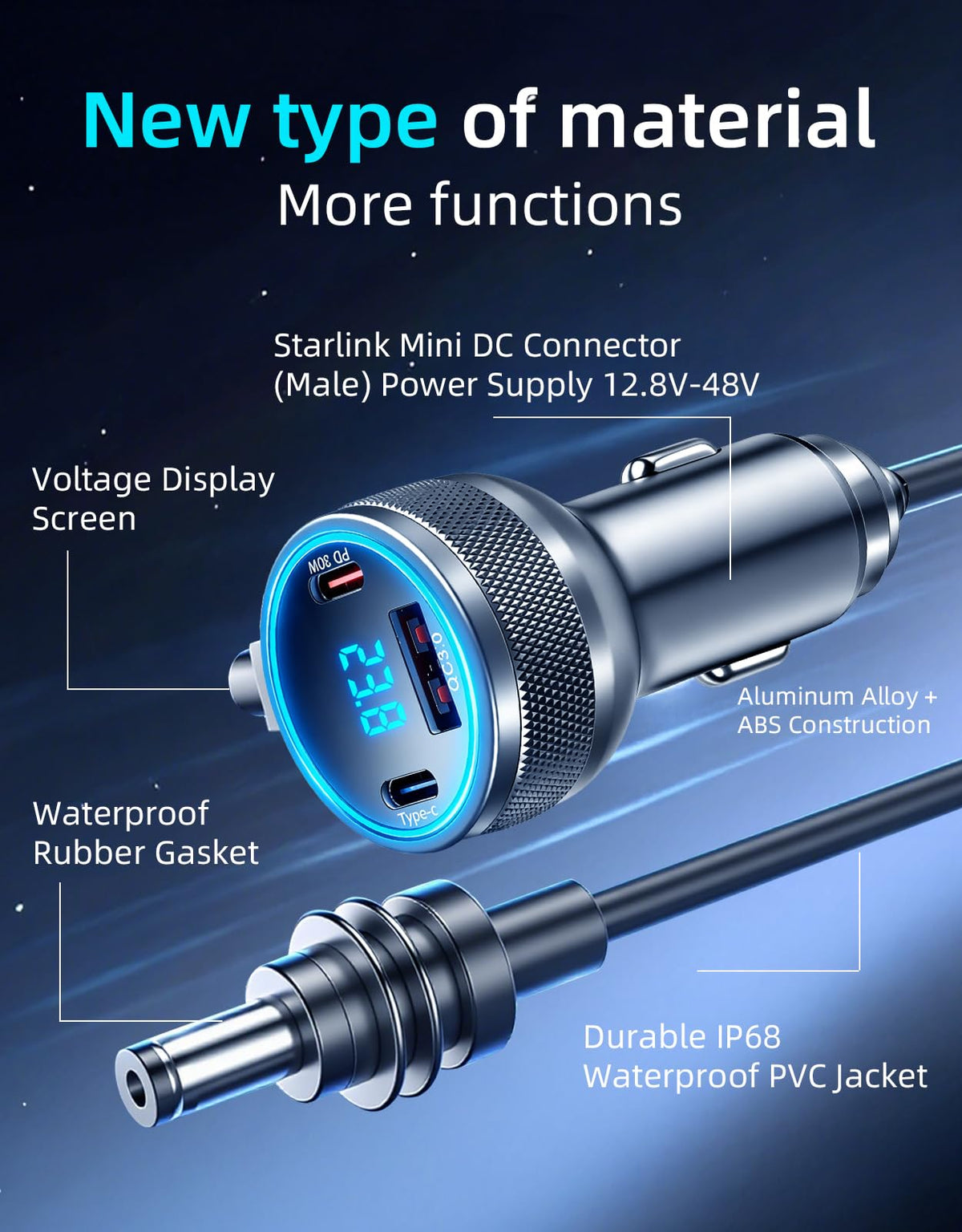 DFPEB digital voltage display lit to monitor vehicle battery health benefit