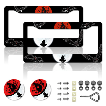 DGDRHZ front view anime license plate frame showing bold design and durable build