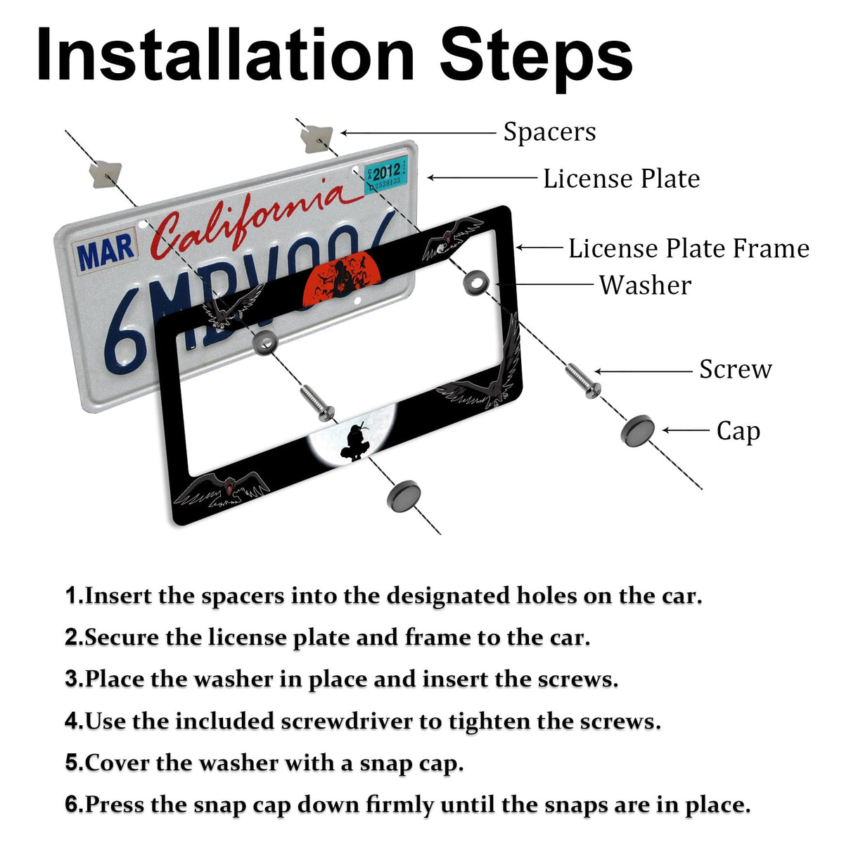 DGDRHZ frame installed on car showing improved style and clear plate visibility