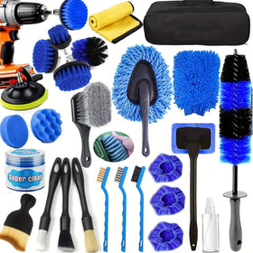 DGHEYQT kit front layout showing all 26 pieces for complete car care