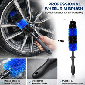 DGHEYQT long-handle wheel brush cleaning rim grooves for improved shine