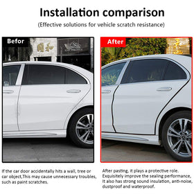 DGSL installed on car door edge reducing wind noise and preventing water entry