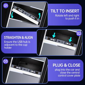 DGXWLLW side-angle in-console fit illustrating flush OEM-like appearance
