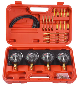 DHA front view of case with four gauges and organized interior for portable tuning