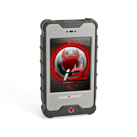 DiabloSport inTune front view showing compact handheld programmer and branding benefit quick access
